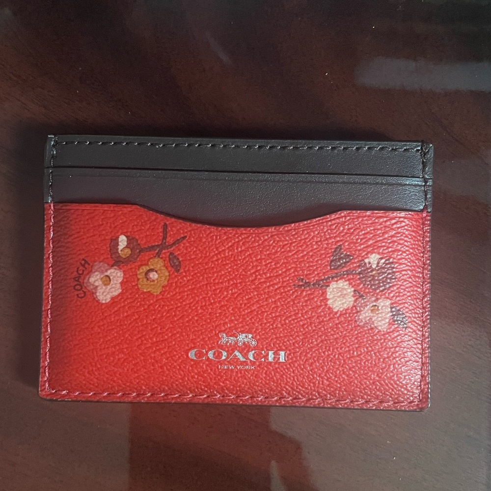 Coach Floral Card Holder